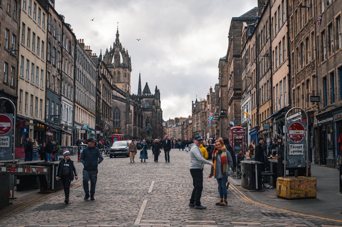 The Royal Mile and St Giles' Cathedral in Edinburgh's Old Town